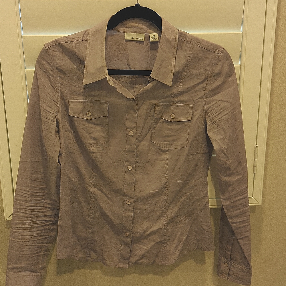 Halogen purple button down shirt